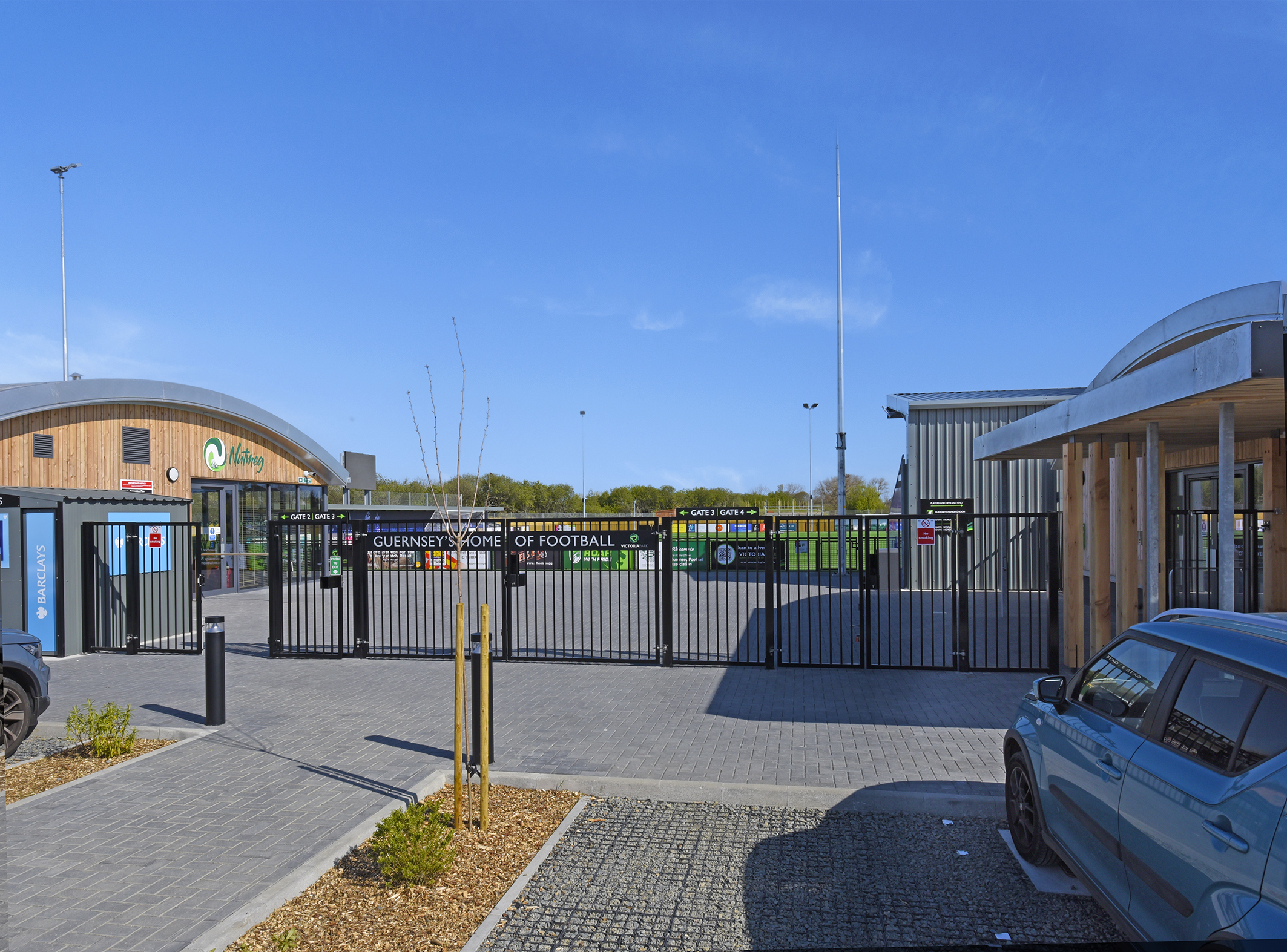 Front Gates at Victoria Park Stadium Guernsey