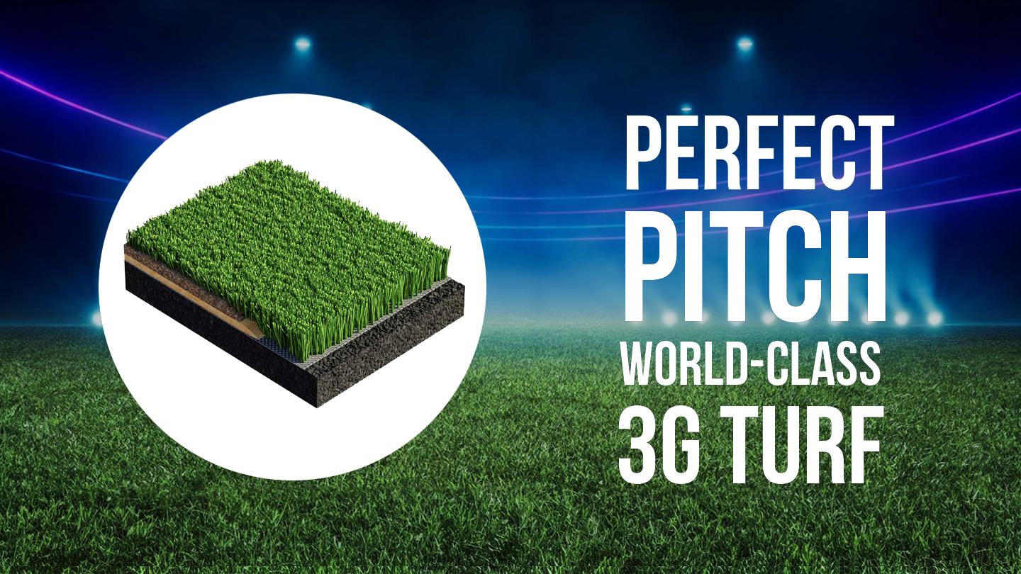 Image of artificial grass on a stadium background