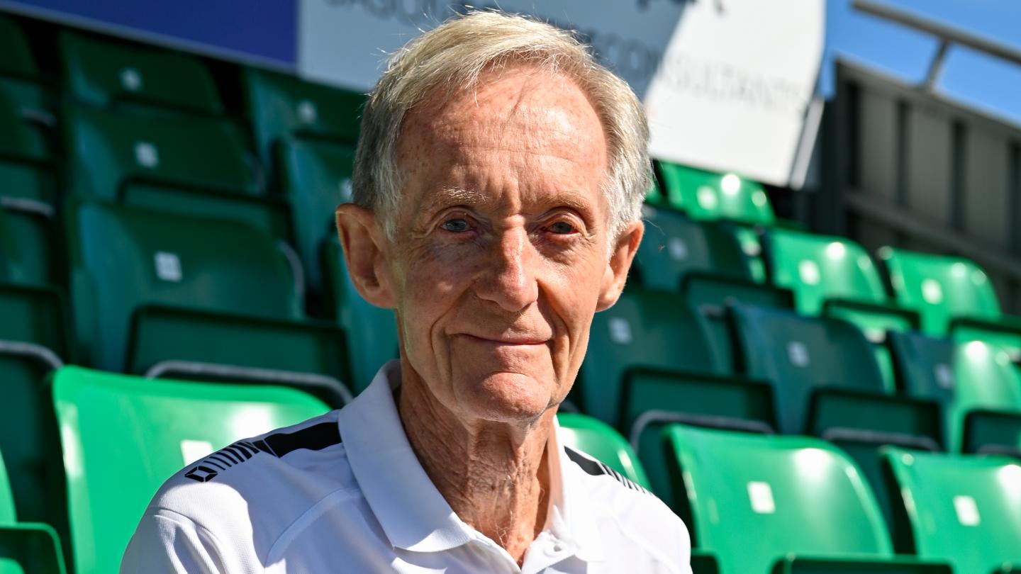 Geoff sat in stands