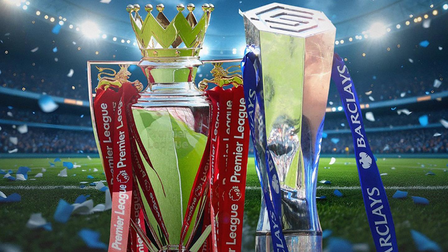 premier league and womens super league trophies 