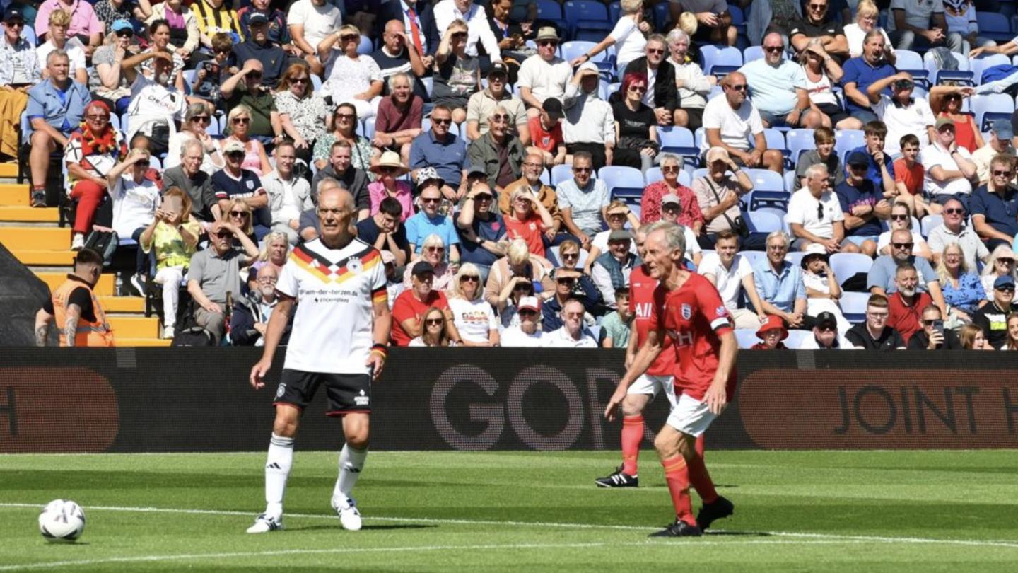Geoff playing against Germany 