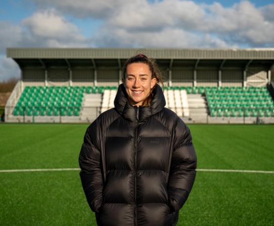 Maya Le Tissier on the pitch at Victoria Park 