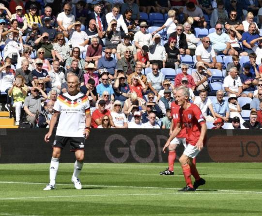 Geoff playing against Germany 